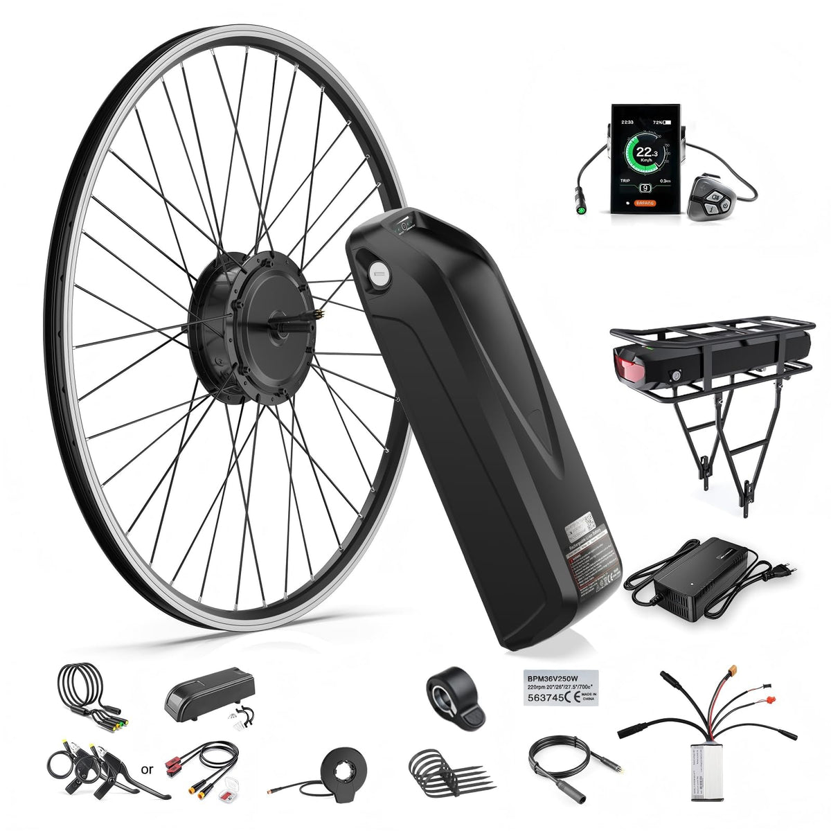 48V 500W Front Wheel Electric Bike Conversion Kit C91663