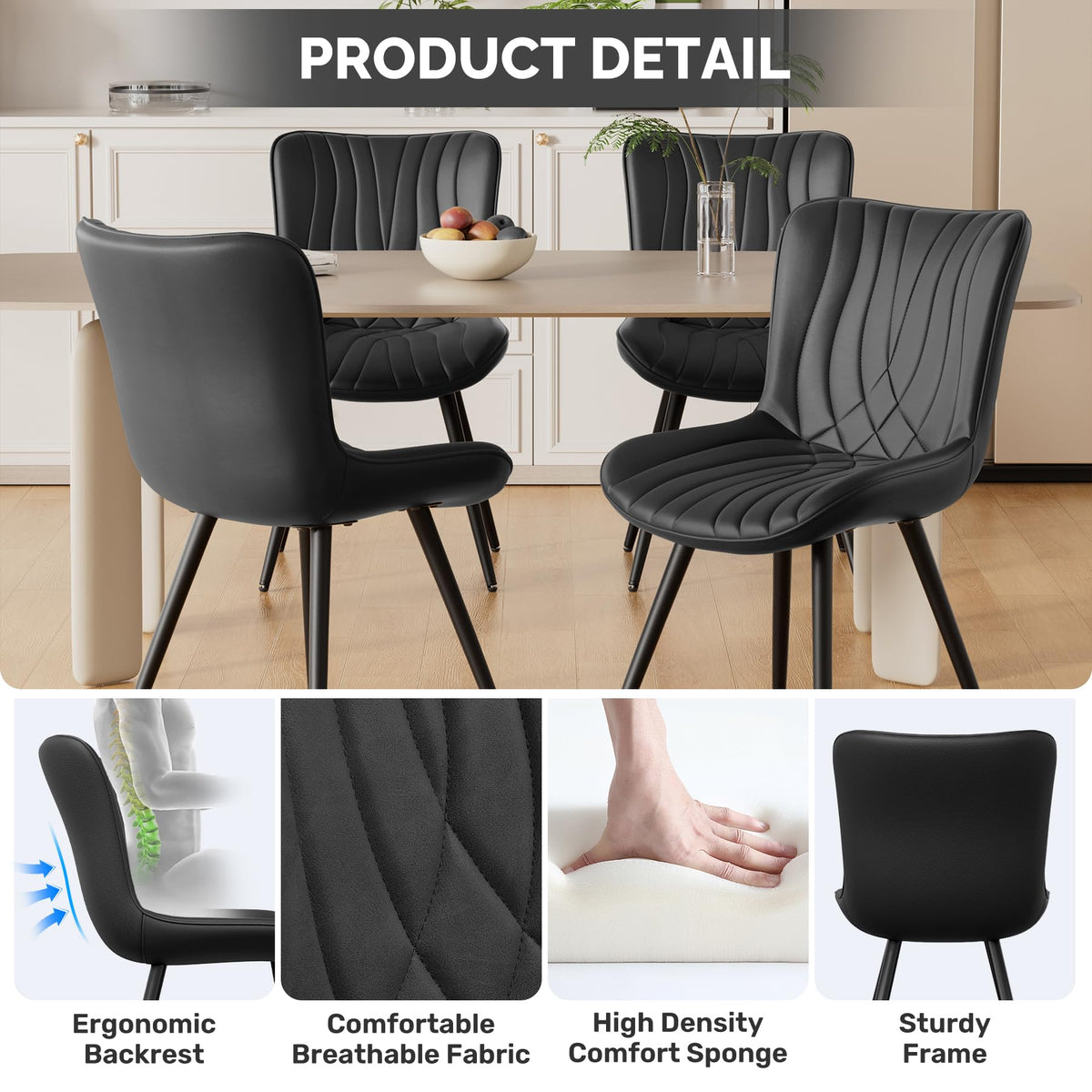 PU Leather Dining Chair Set of 4 G664442