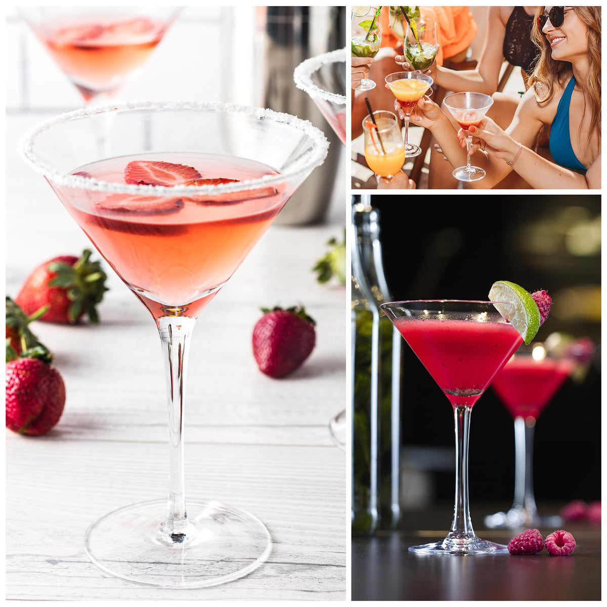 10 oz Plastic Martini Glasses Set of 12 Y1555
