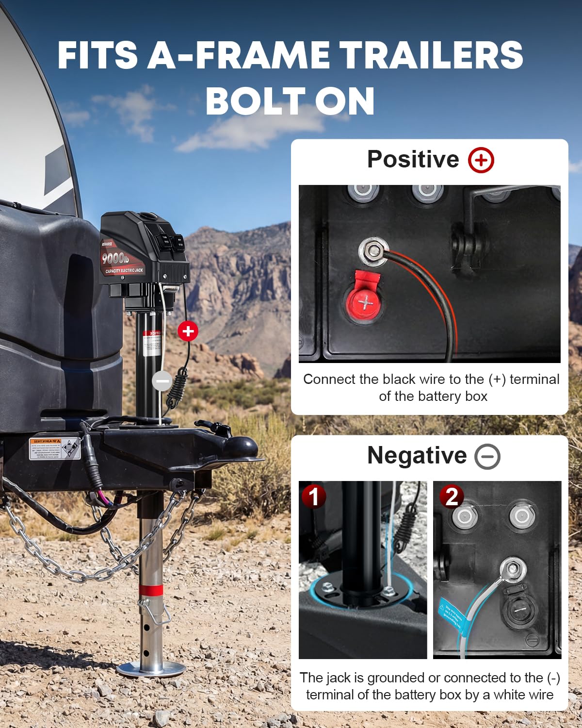 Electric Trailer Jack 9000 lbs 12V A-Frame B186