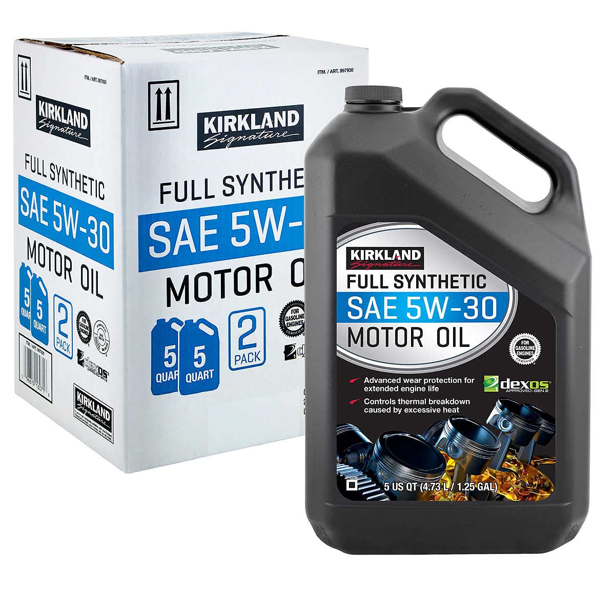 Full Synthetic SAE 5W-30 Motor Oil 5 Quart 2 Pack U586