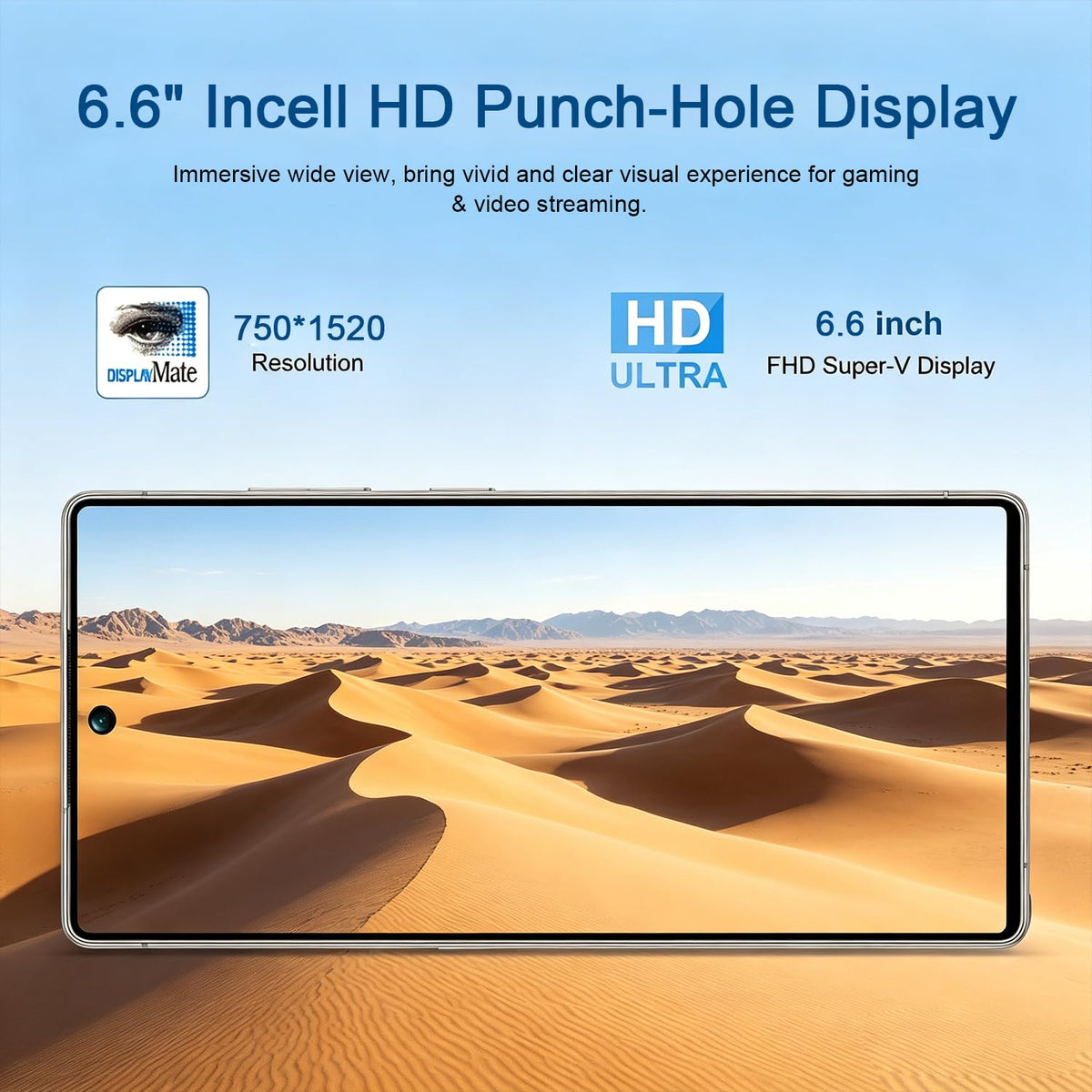 Unlocked 4G Smartphone 6.6" HD+ Display 4GB+32GB Android 12 Dual SIM Black K707816