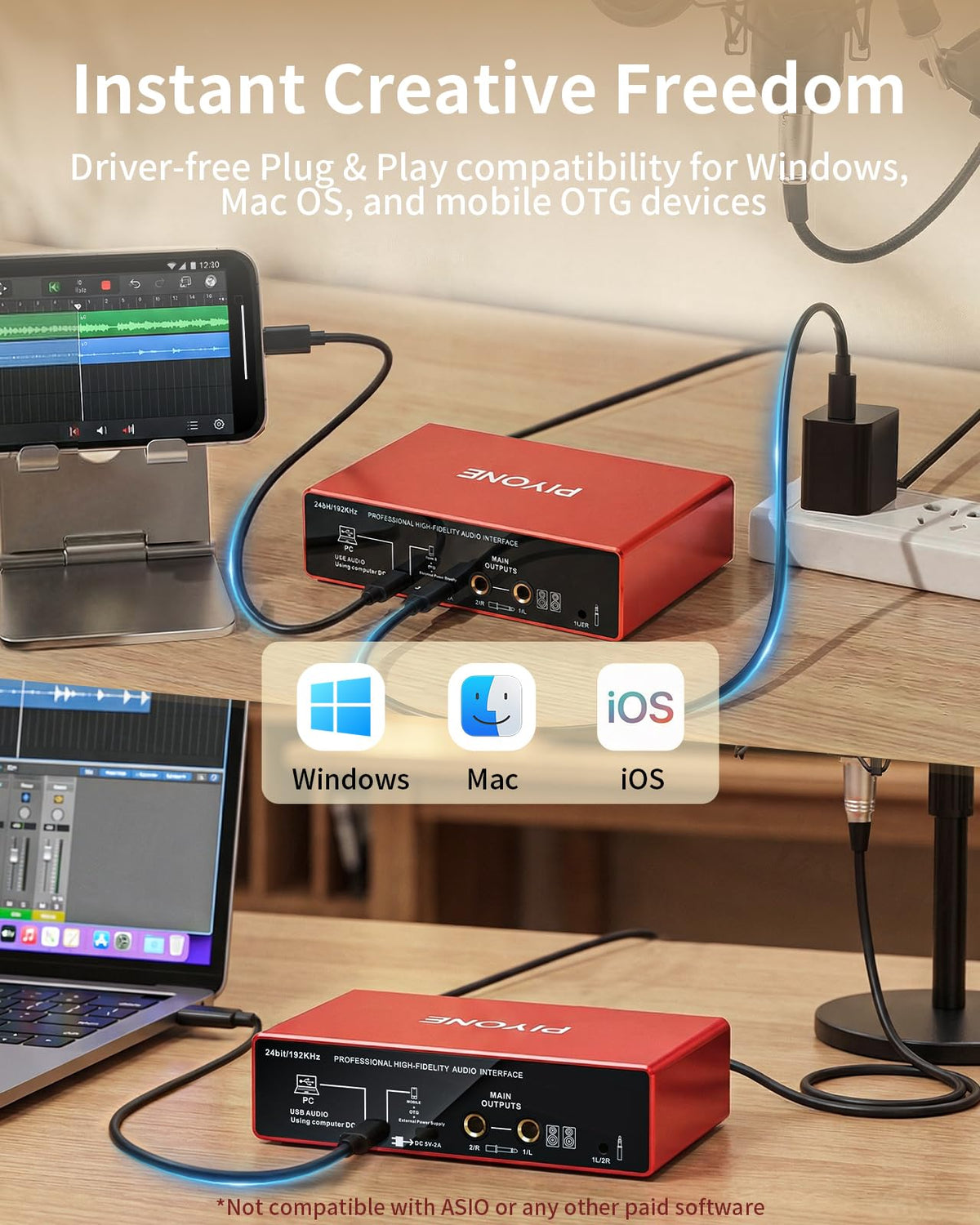 2X2 24-bit/192kHz Audio Interface with XLR/TRS Combo Input J68641