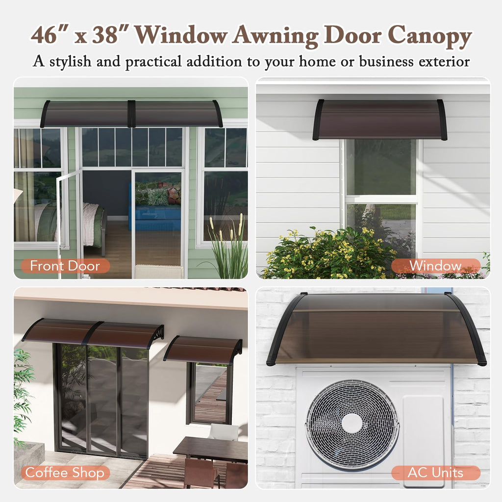46" x 38" Polycarbonate Door Awning Canopy O3700
