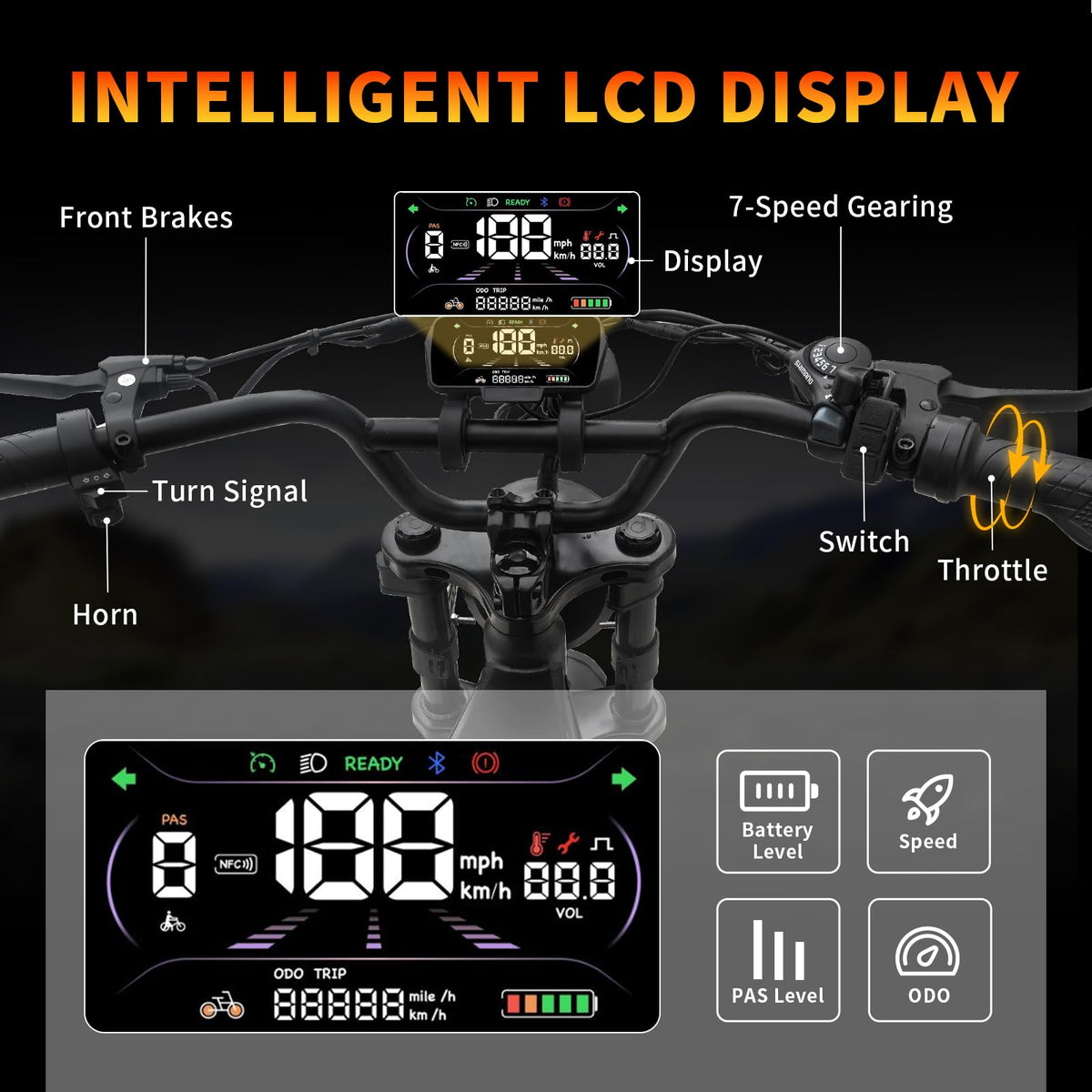 Peak 1200W 20MPH 48V 13Ah Electric Bike G4910
