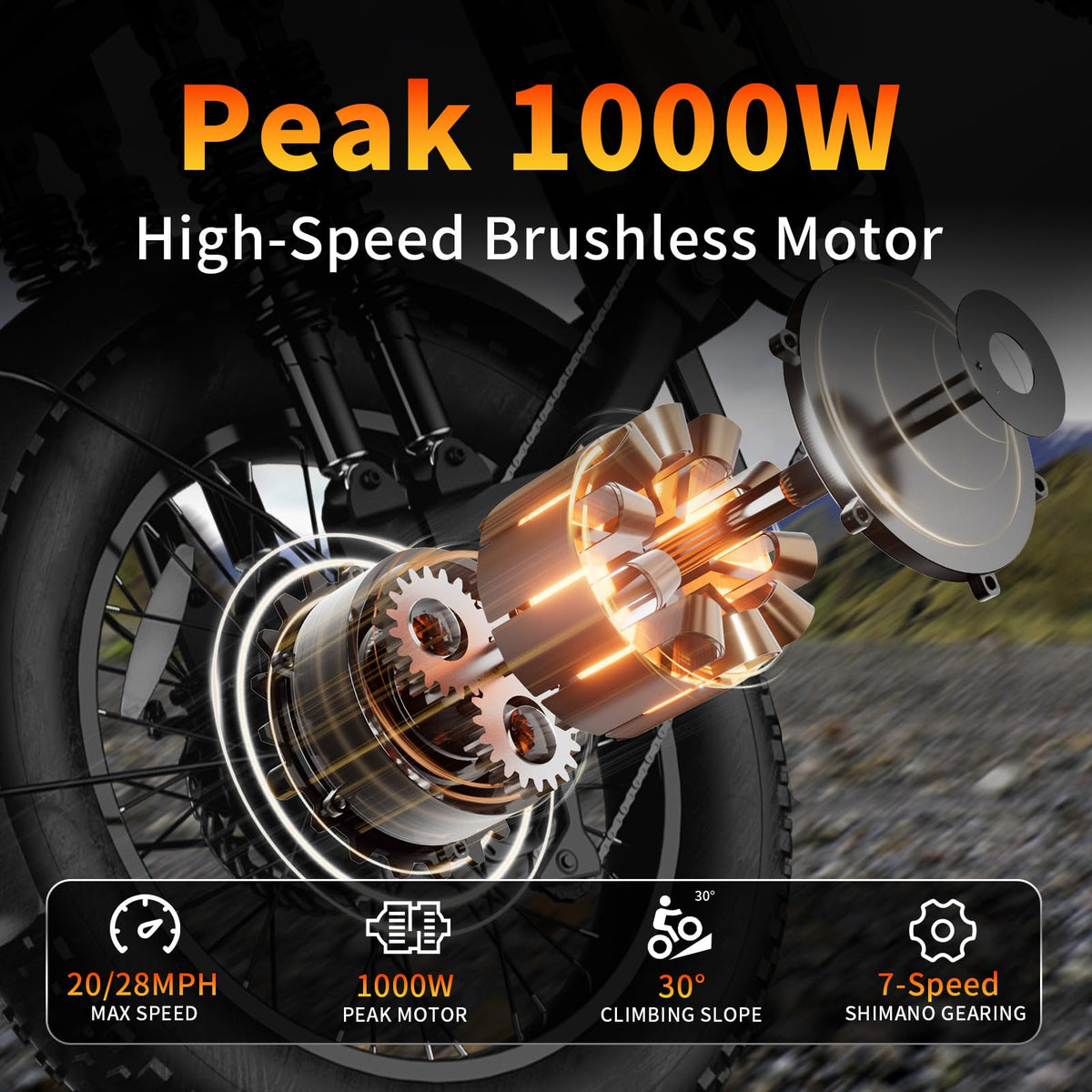 Peak 1200W 20MPH 48V 13Ah Electric Bike G4910