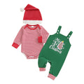 Newborn 1st Halloween 3Pcs Stripe Long Sleeve Romper Pants Hat Set H9719