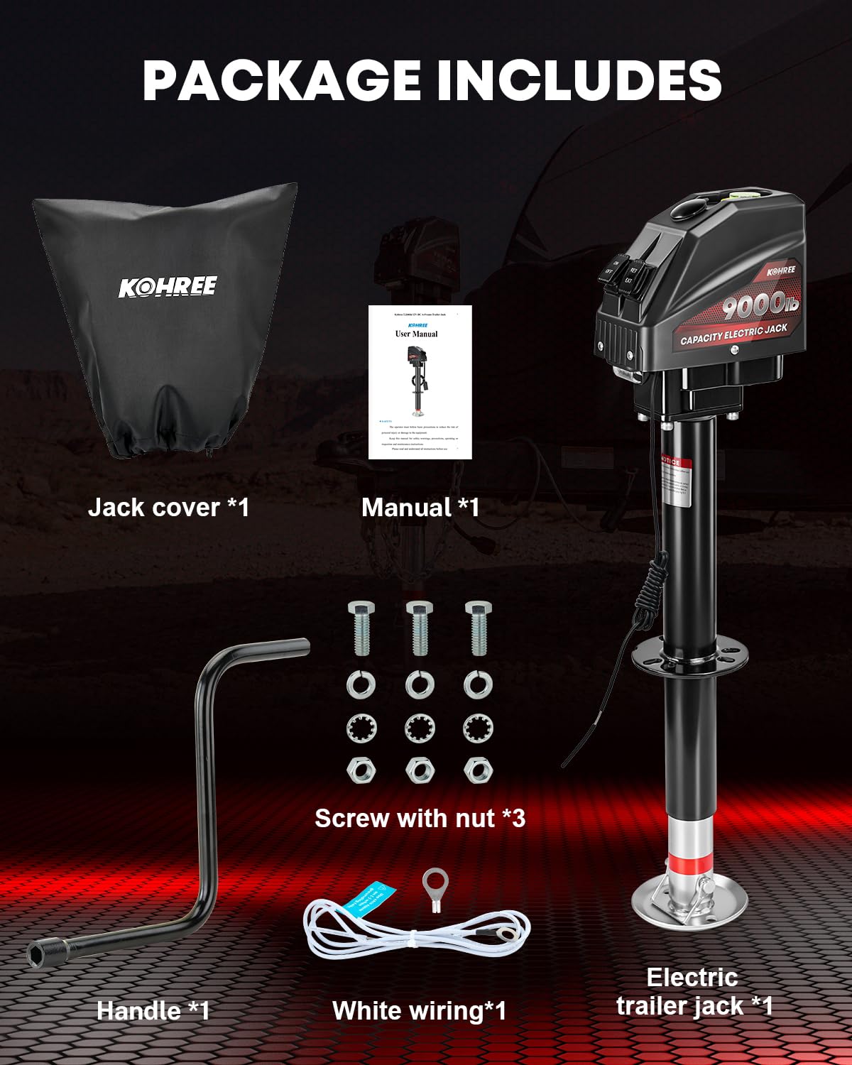 Electric Trailer Jack 9000 lbs 12V A-Frame B186