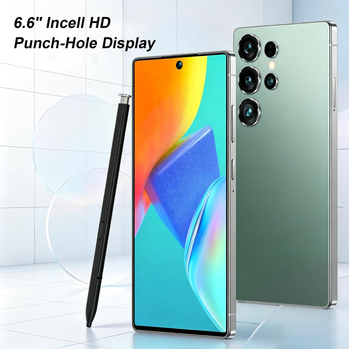 Unlocked 4G Smartphone 6.6" HD+ Display 4GB+32GB Android 12 Dual SIM Black K707816