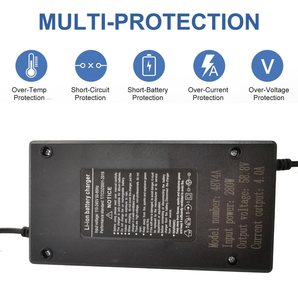 58.8V 4A 3-Plug Lithium Li-ion Battery Charger P409
