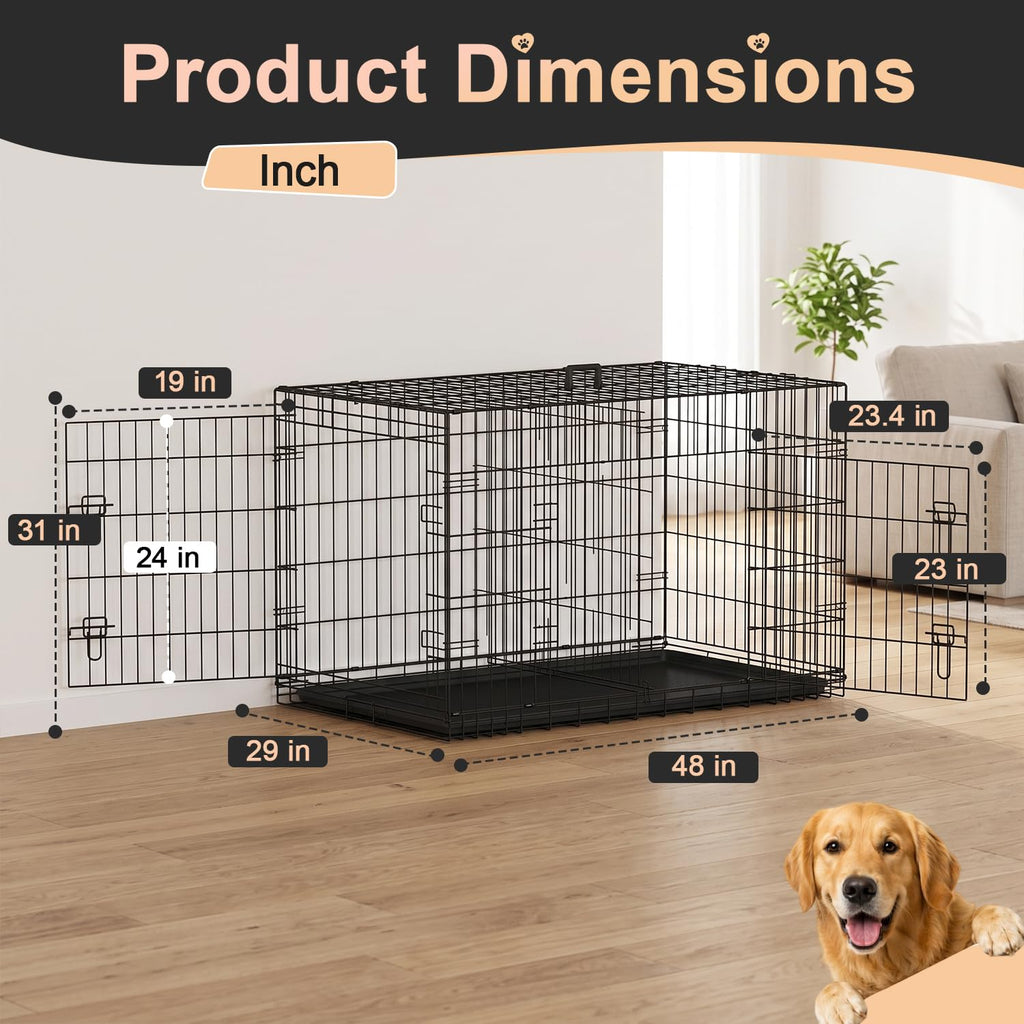 48" Double Door Crate Kennel with Divider J812626