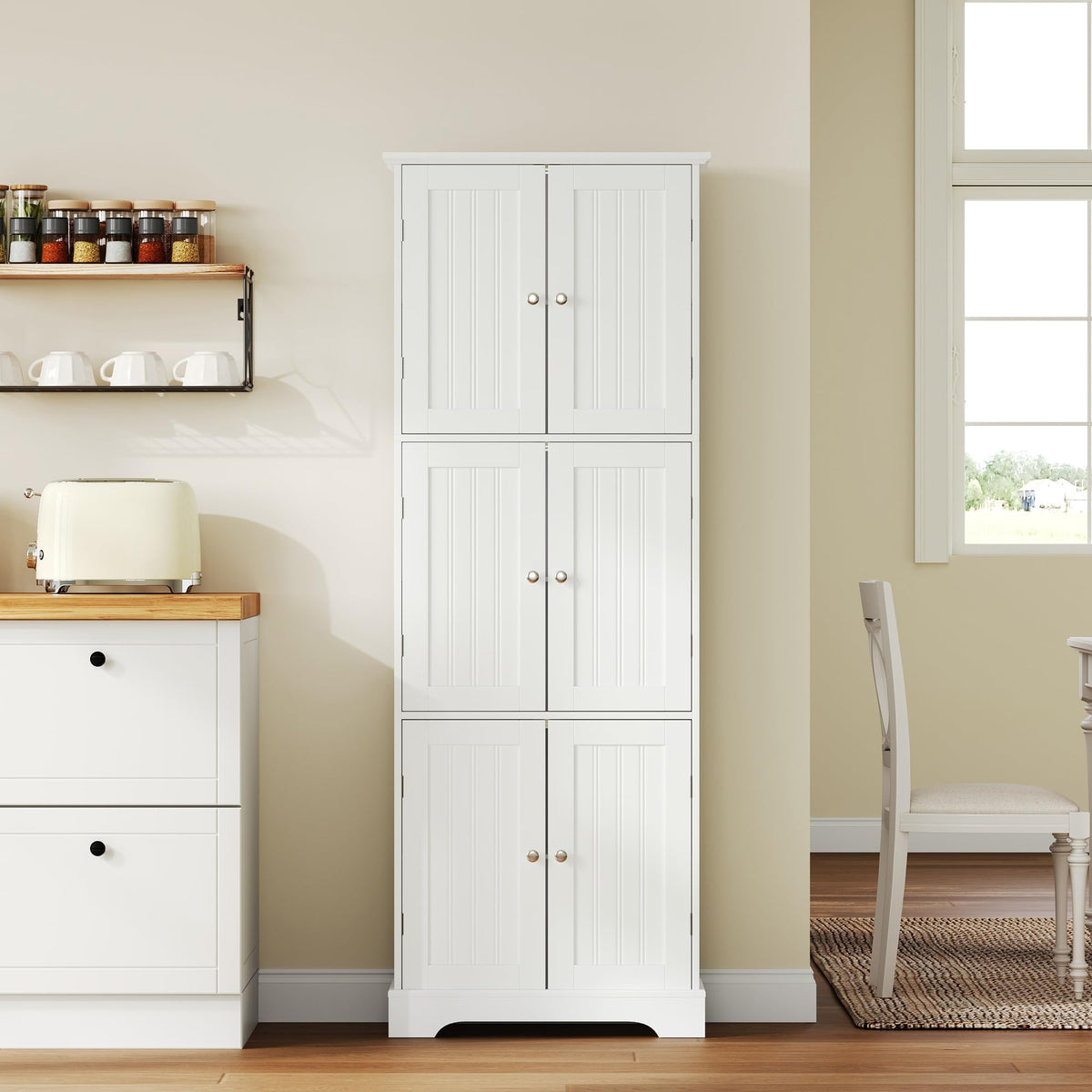 63.2" Tall Bathroom Storage Cabinet with 6 Doors Q5194