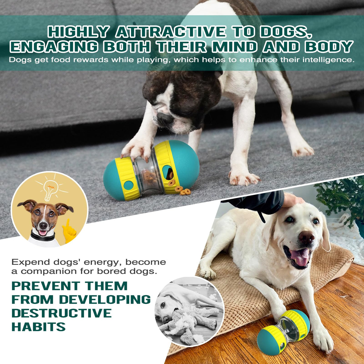 Adjustable Treat Dispensing Dog Puzzle Toy R8275