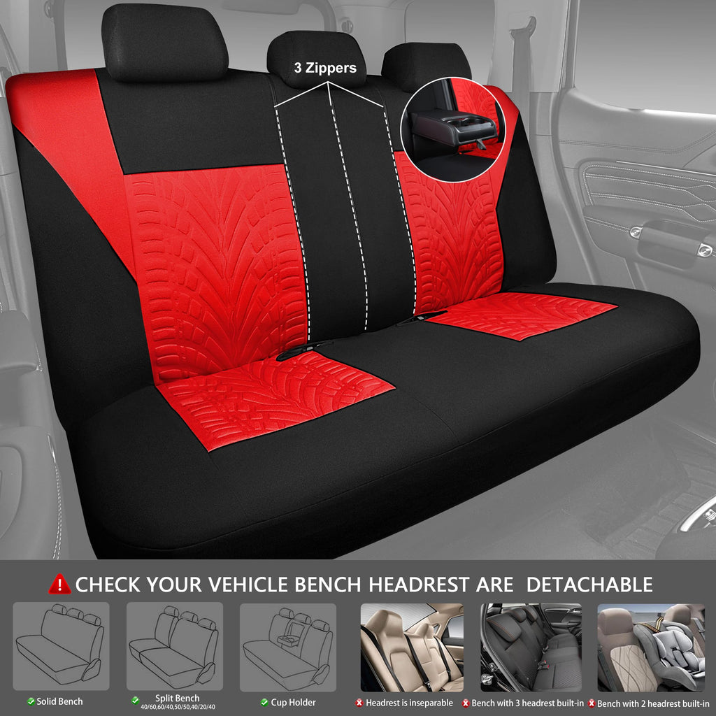 Car Seat Covers Full Sets Black Red M4938