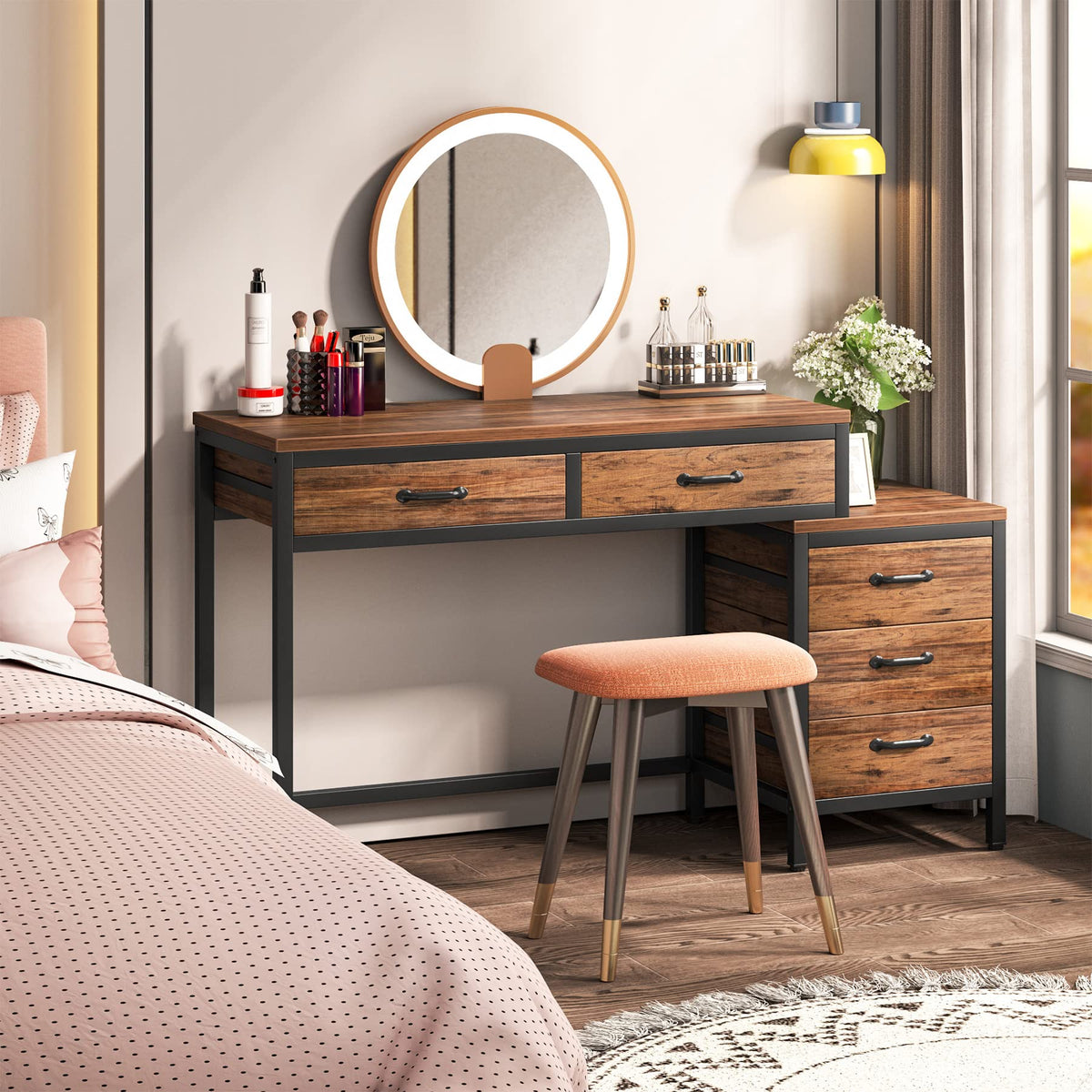 Computer Desk with 5 Drawers W681783
