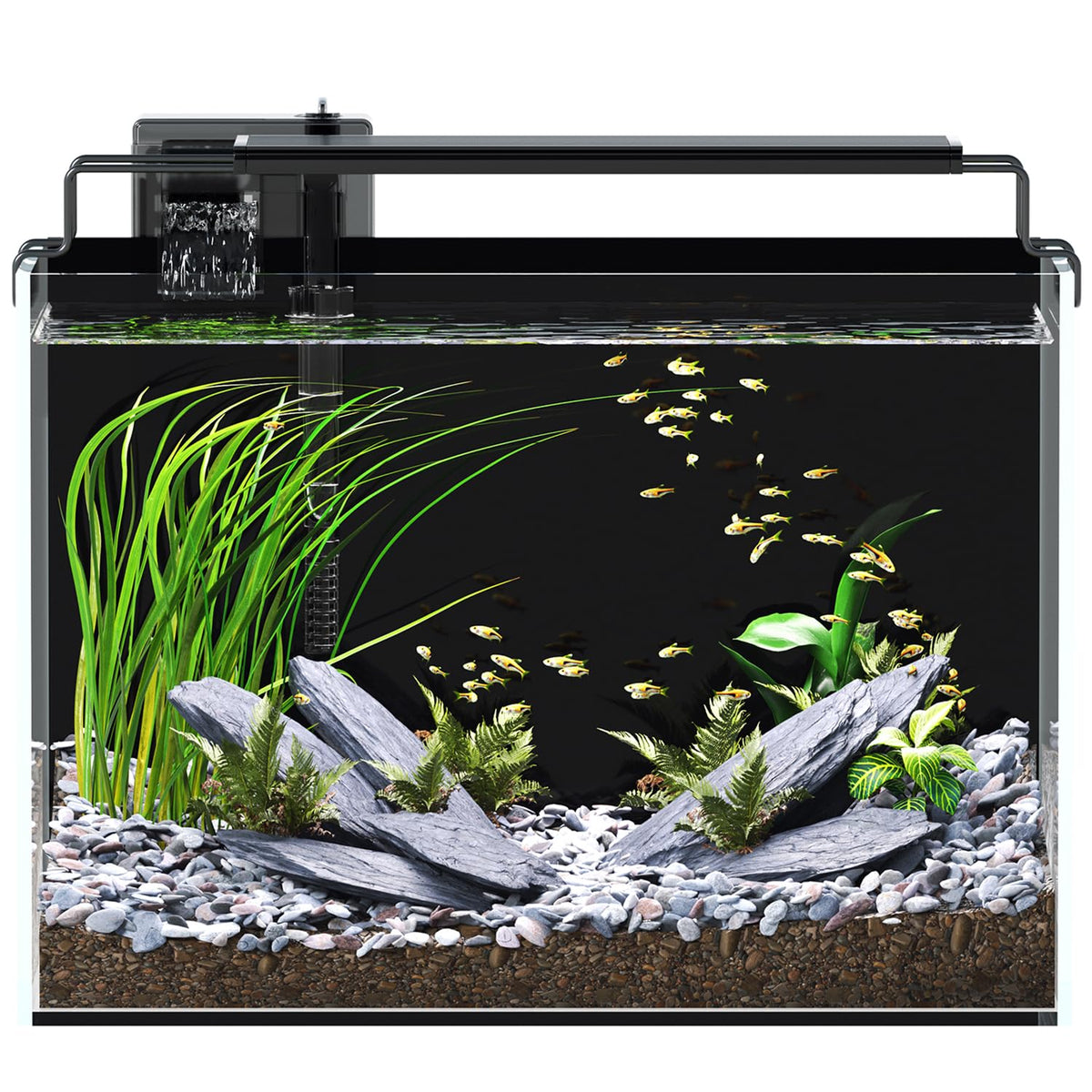 5 Gallon Rimless Glass Aquarium Starter Kit with Filter Light Lid M2963