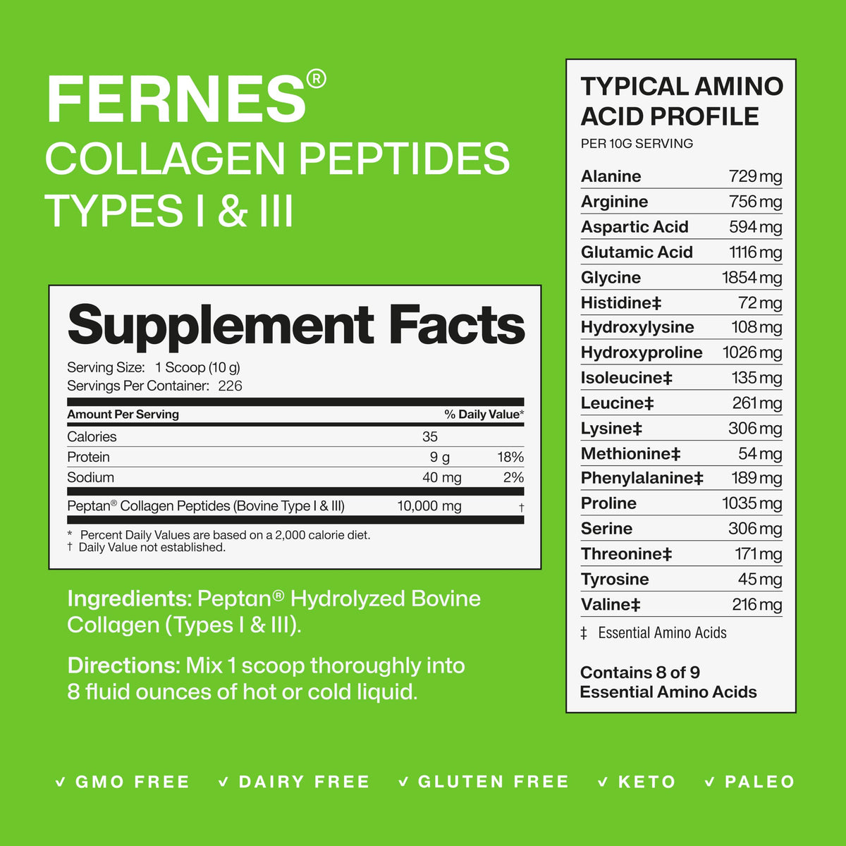Hydrolyzed Collagen Peptides Protein Powder 5 LB W80228