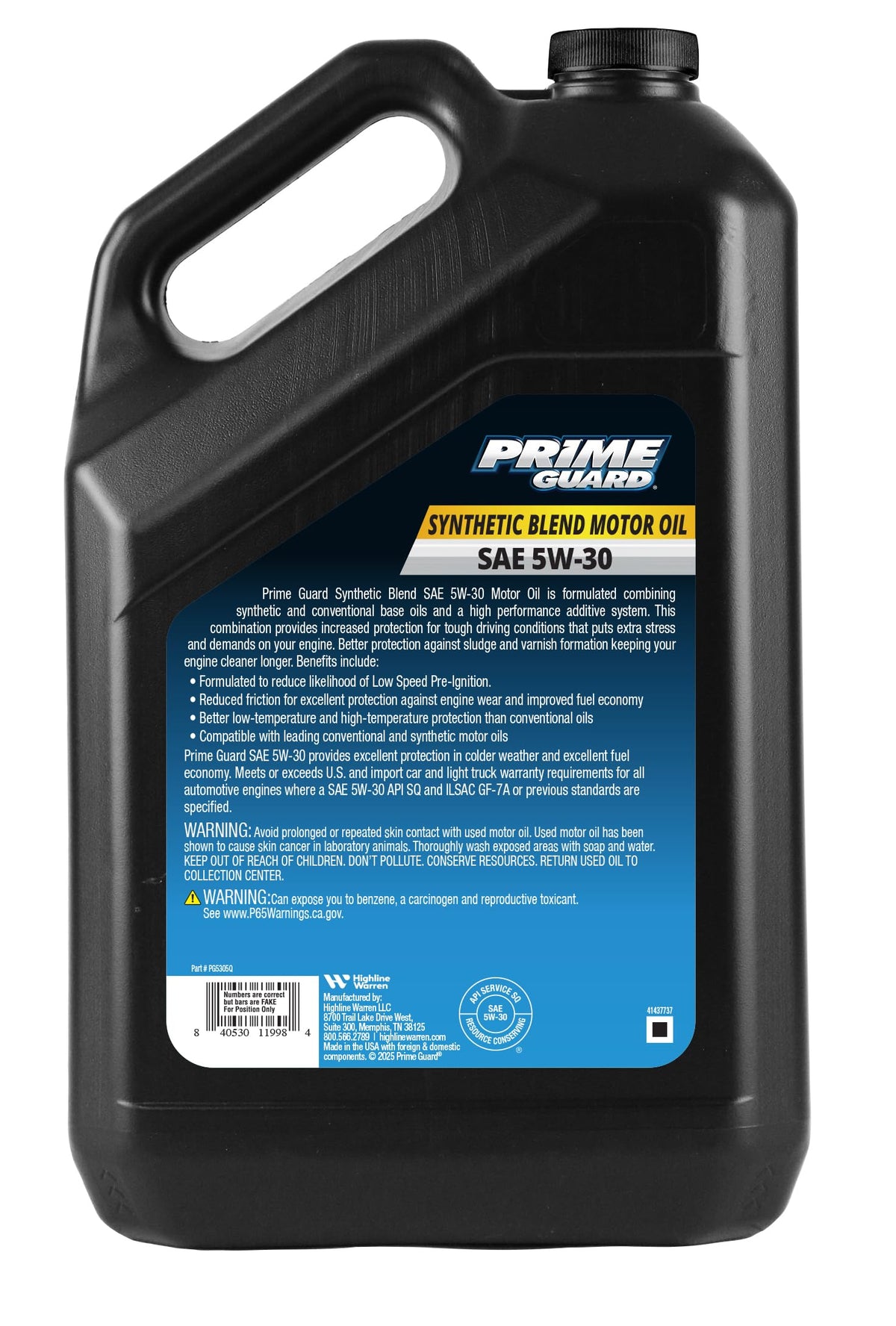 Synthetic Blend SAE 5W-30 Motor Oil 5 Quart Pack of 3 V771725
