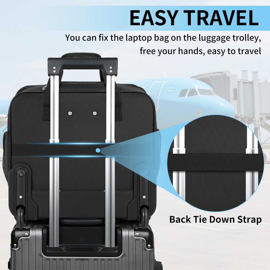 Water-Resistant 17.3" Rolling Laptop Bag with RFID Pocket J47188