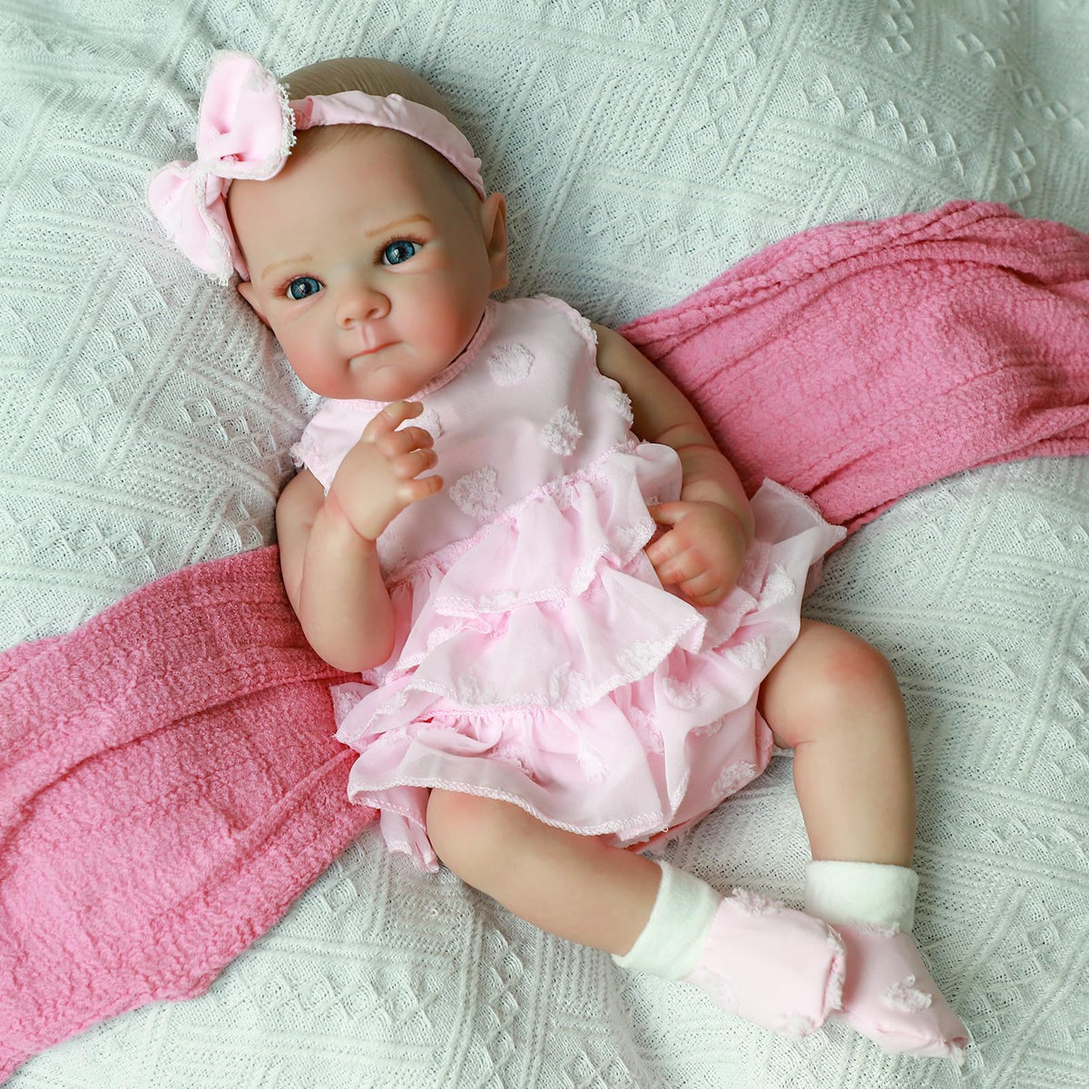 20 Inch Realistic Lifelike Newborn Baby Doll Girl with Vinyl Body J1959