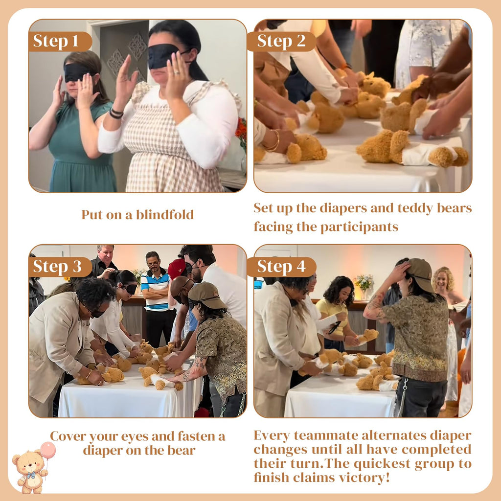 25 Pack Baby Shower Games Blindfold Diaper Changing Kit G902674