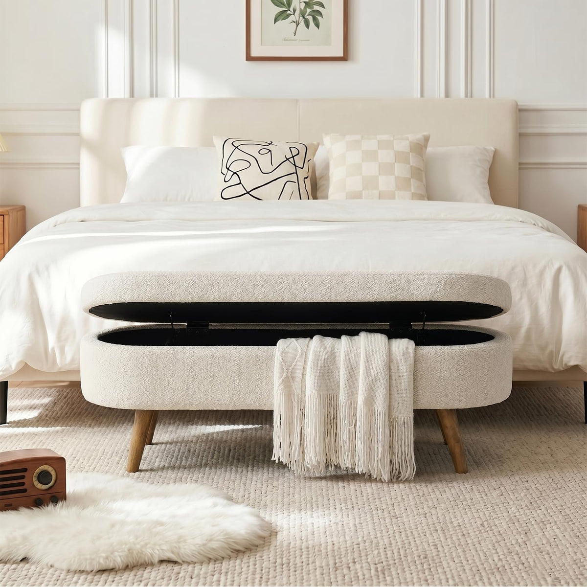 43.5” Upholstered Storage Ottoman Bench L833