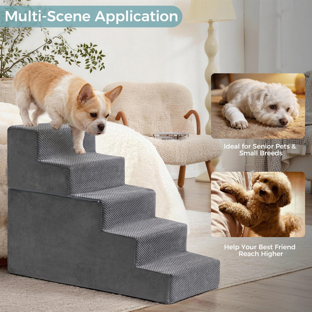 Detachable Non-Slip Grey Dog Stairs R8391