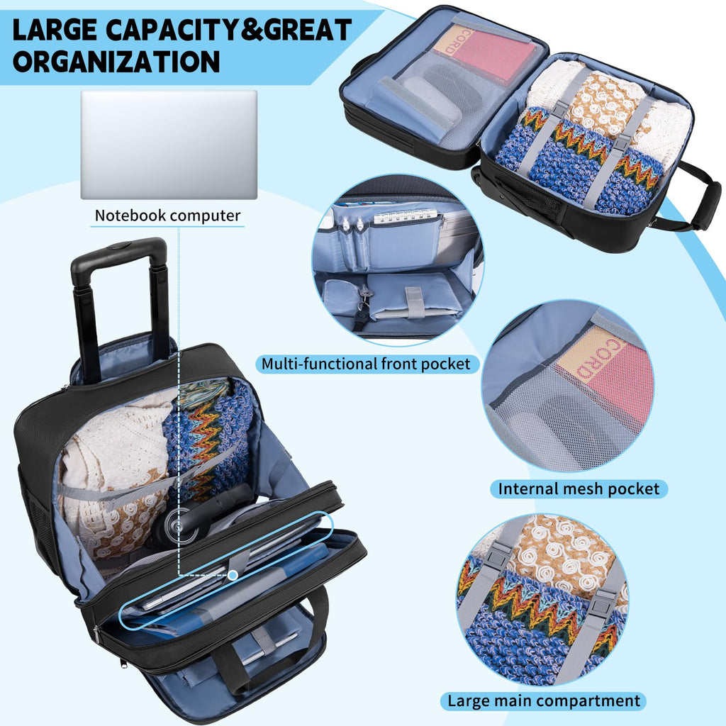 Water-Resistant 17.3" Rolling Laptop Bag with RFID Pocket J47188