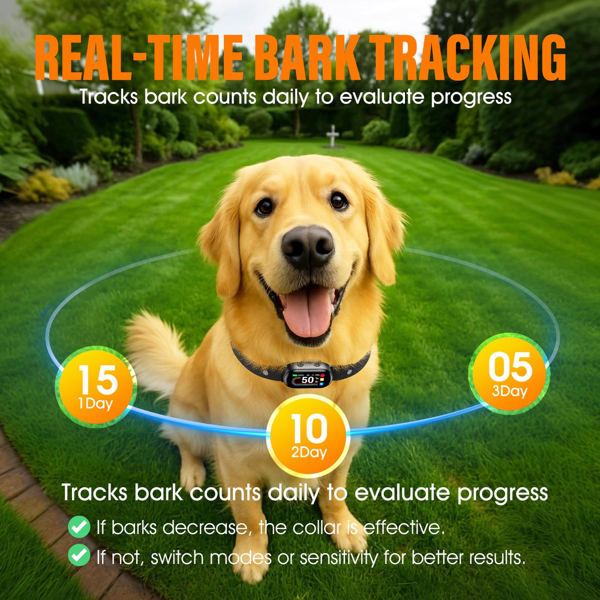 Rechargeable Smart Dog Bark Collar 4 Modes 8 Levels L50802