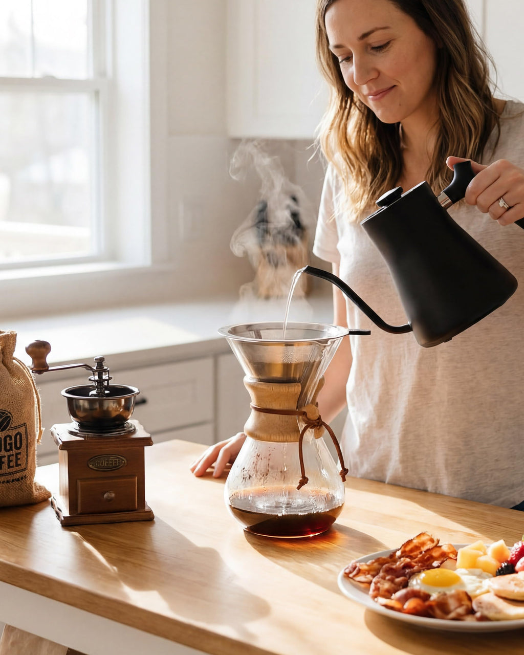 Pour Over Coffee Maker Set 34oz Stainless Filter W795