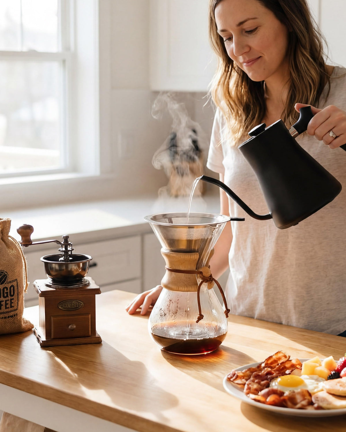 Pour Over Coffee Maker Set 34oz Stainless Filter W795