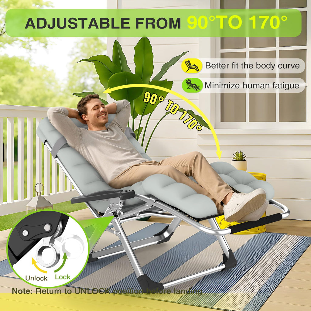 Zero Gravity Reclining Camping Lounge Chair with Cup Holder M895