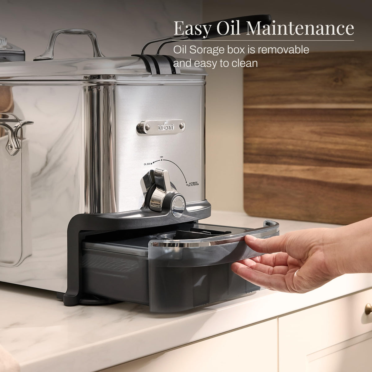 Electric Deep Fryer with Basket and Lid, Stainless Steel, 1700W I601