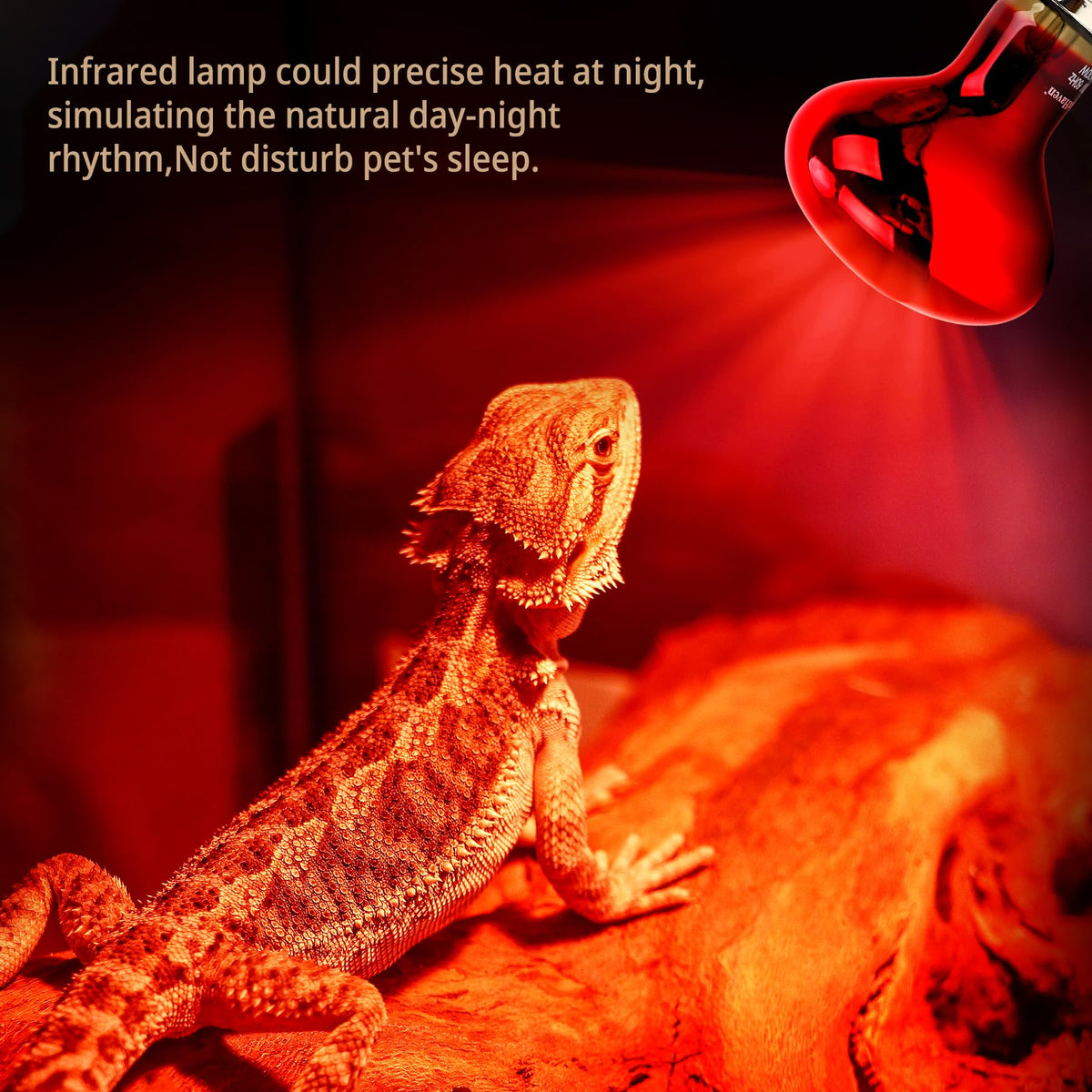 2-in-1 Deep Dome Reptile Light Fixture Kit with 100W UVA Basking Bulb & 100W Infrared Heat Lamp W75071