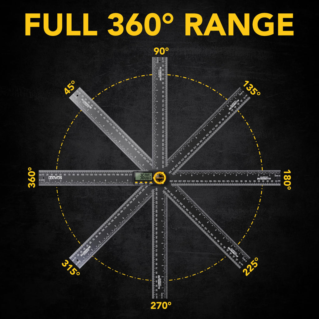 Aluminum Digital Angle Finder Gauge 10-inch 250mm Protractor S117410