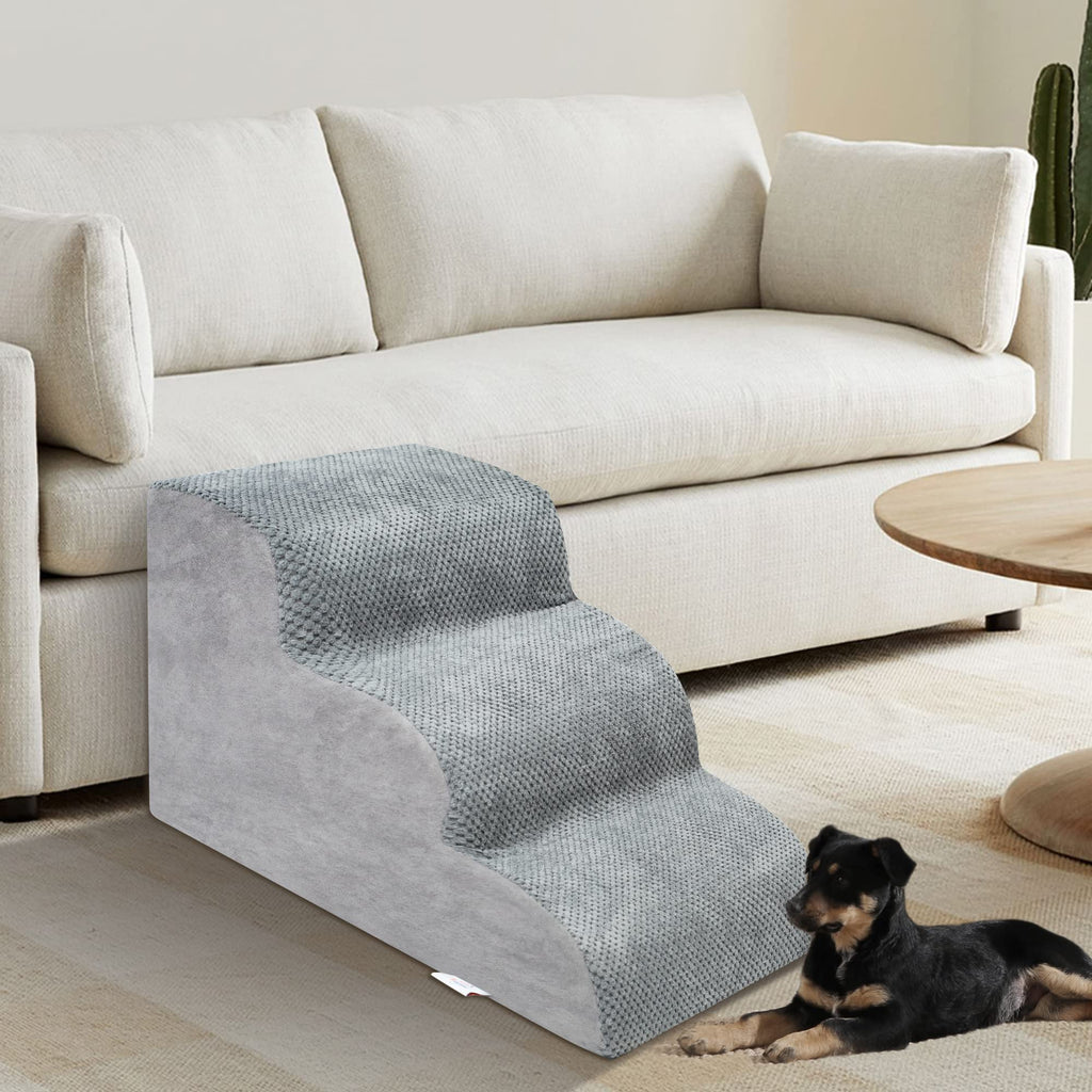 High Density Foam Dog Stairs 3 Steps Grey K280702