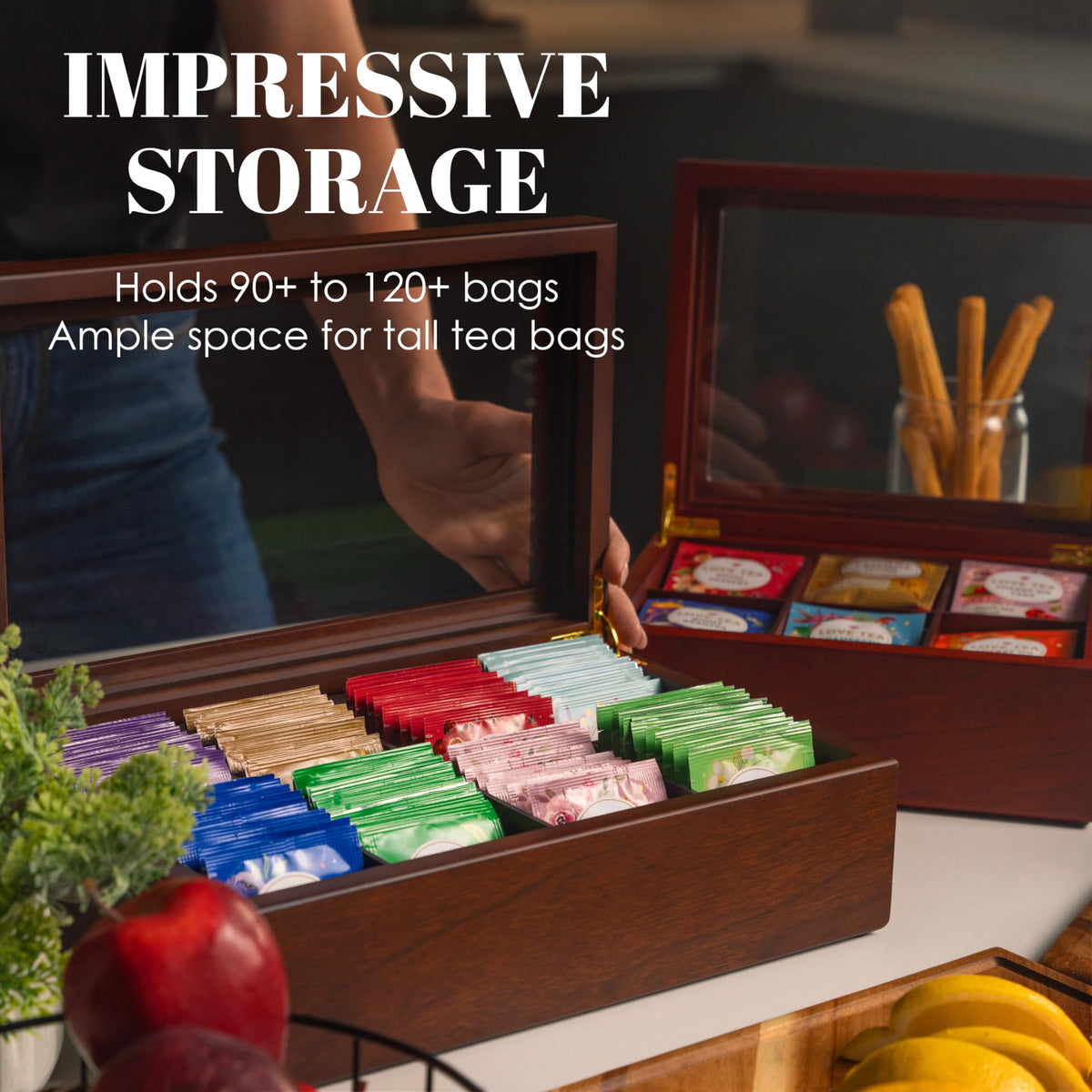 Wooden Tea Bag Organizer E99190