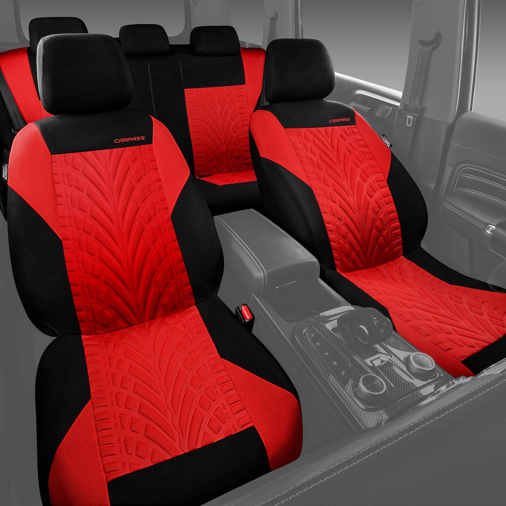 Car Seat Covers Full Sets Black Red M4938