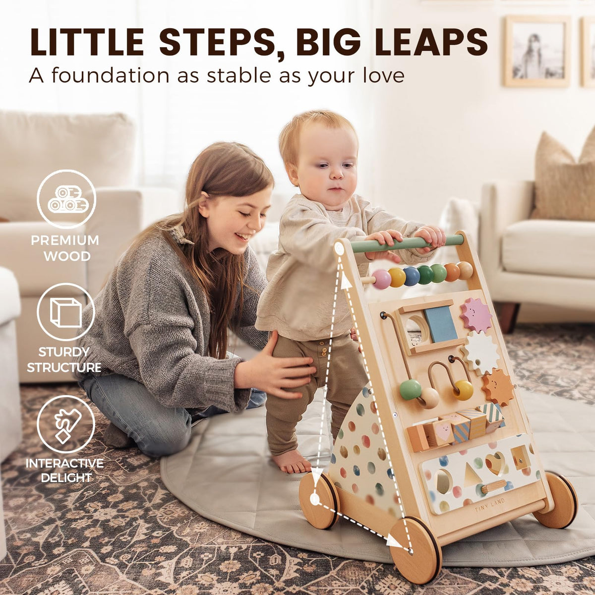 Wooden Baby Walker with Activity Center R83556