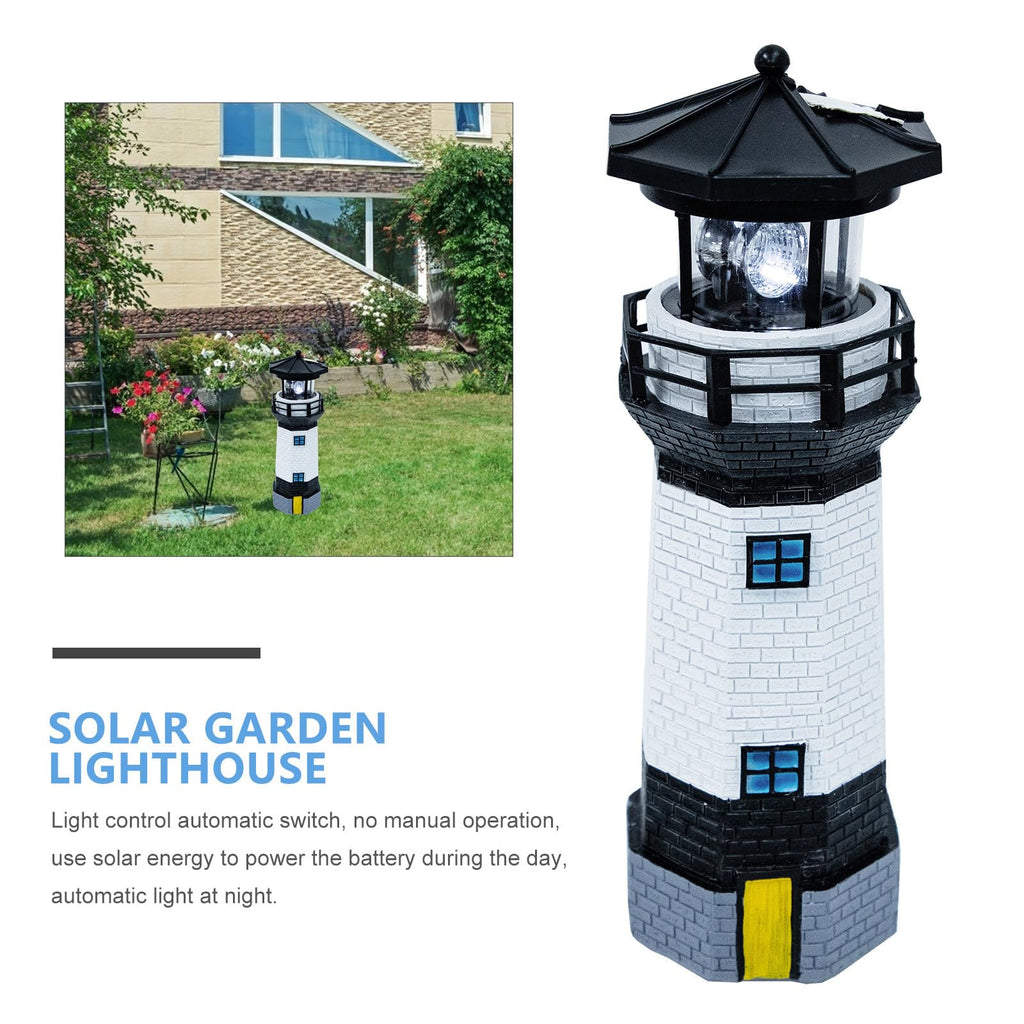 Solar Powered Lighthouse Resin LED Light F85234