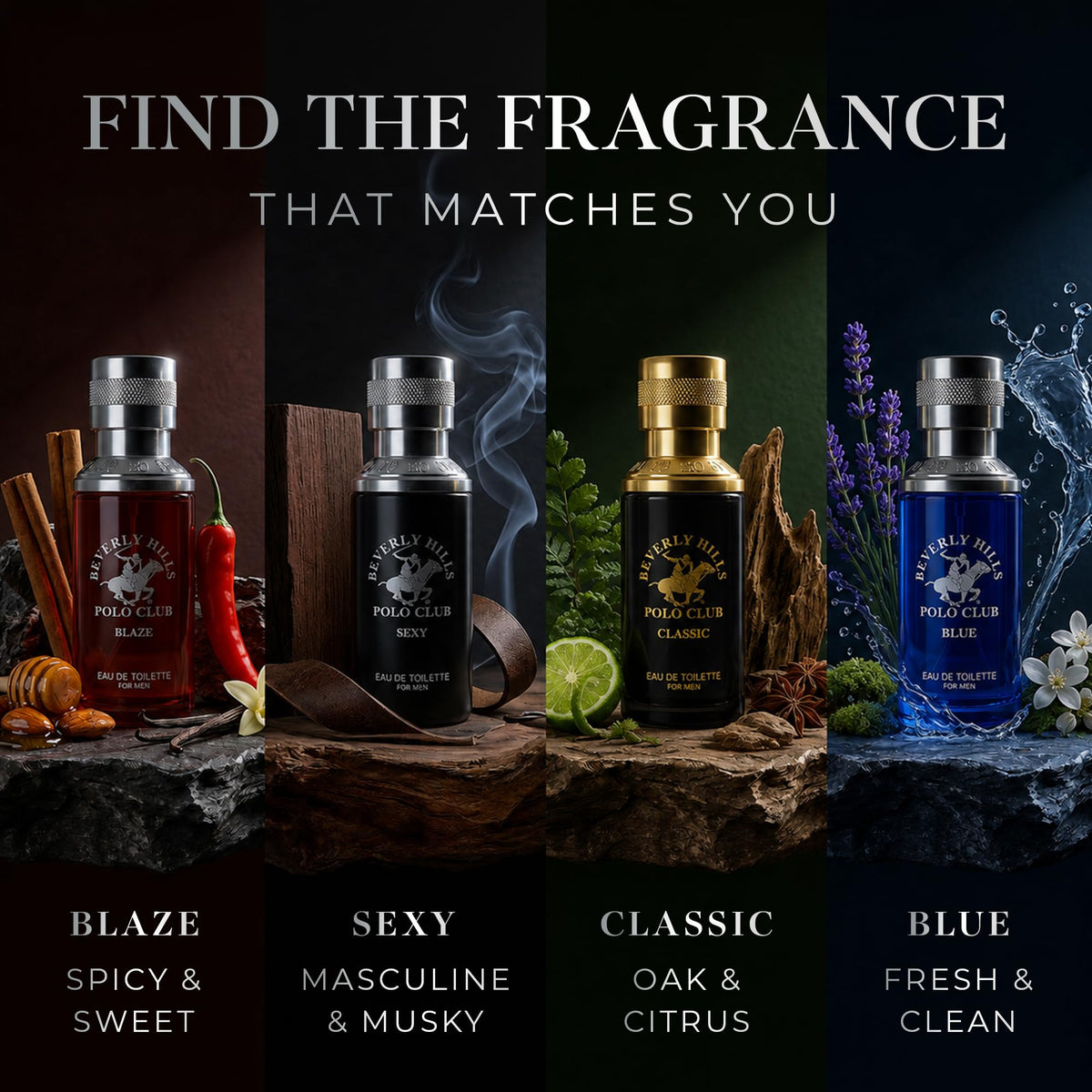 Men's 4 Eau de Toilette Colognes 1oz Gift Set O70633