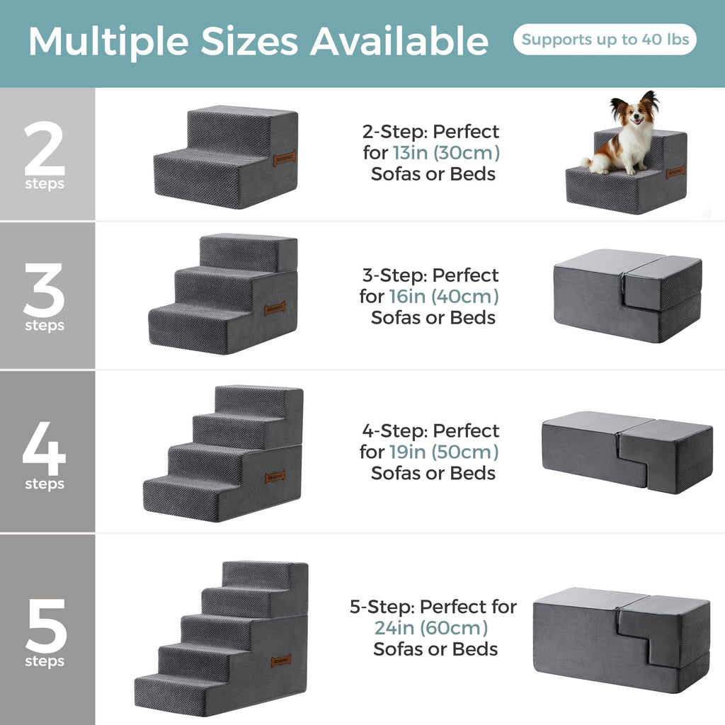 Detachable Non-Slip Grey Dog Stairs R8391