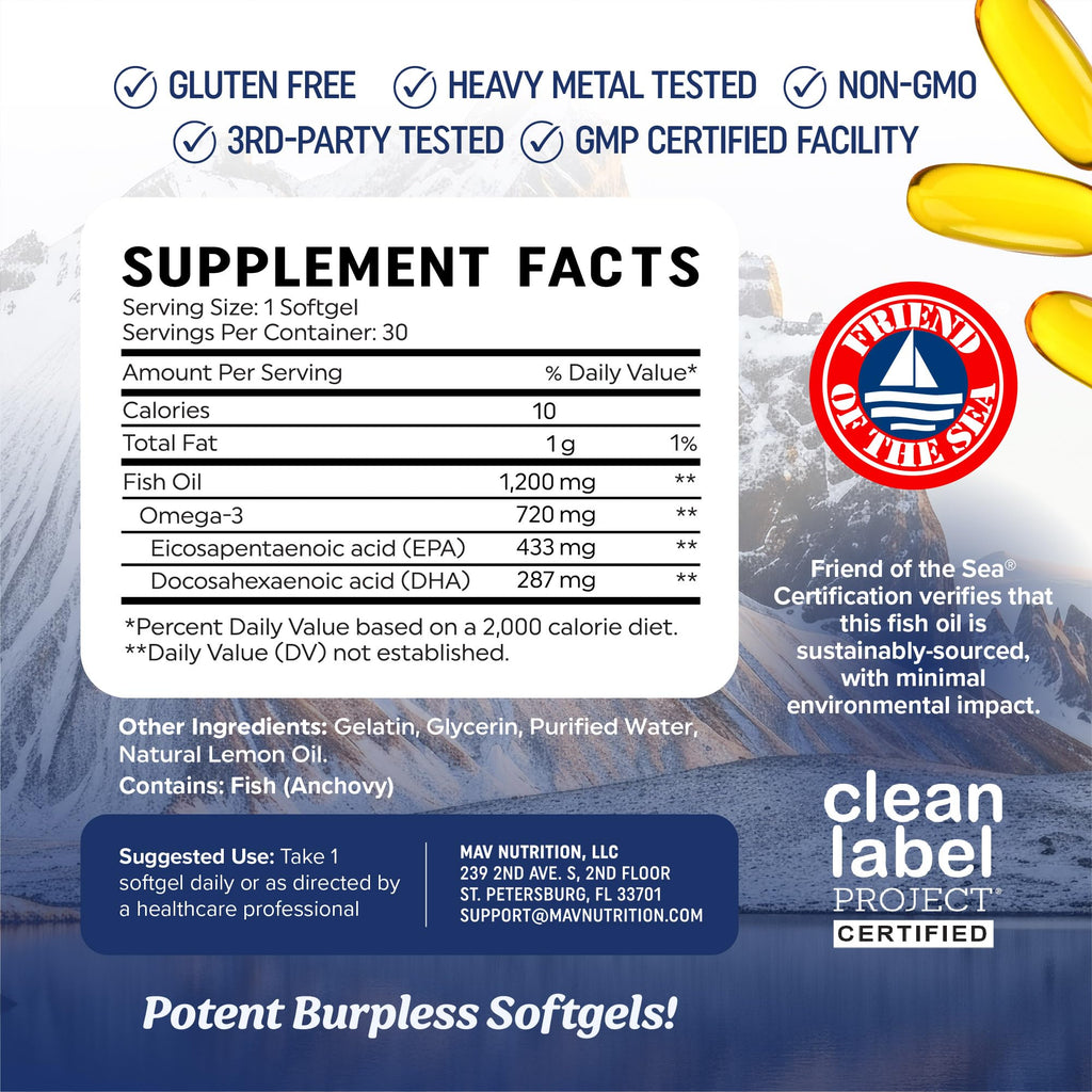 Omega 3 Fish Oil 1200 mg EPA & DHA Q93266