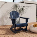 Navy Blue HDPE Outdoor Rocking Chair N474028