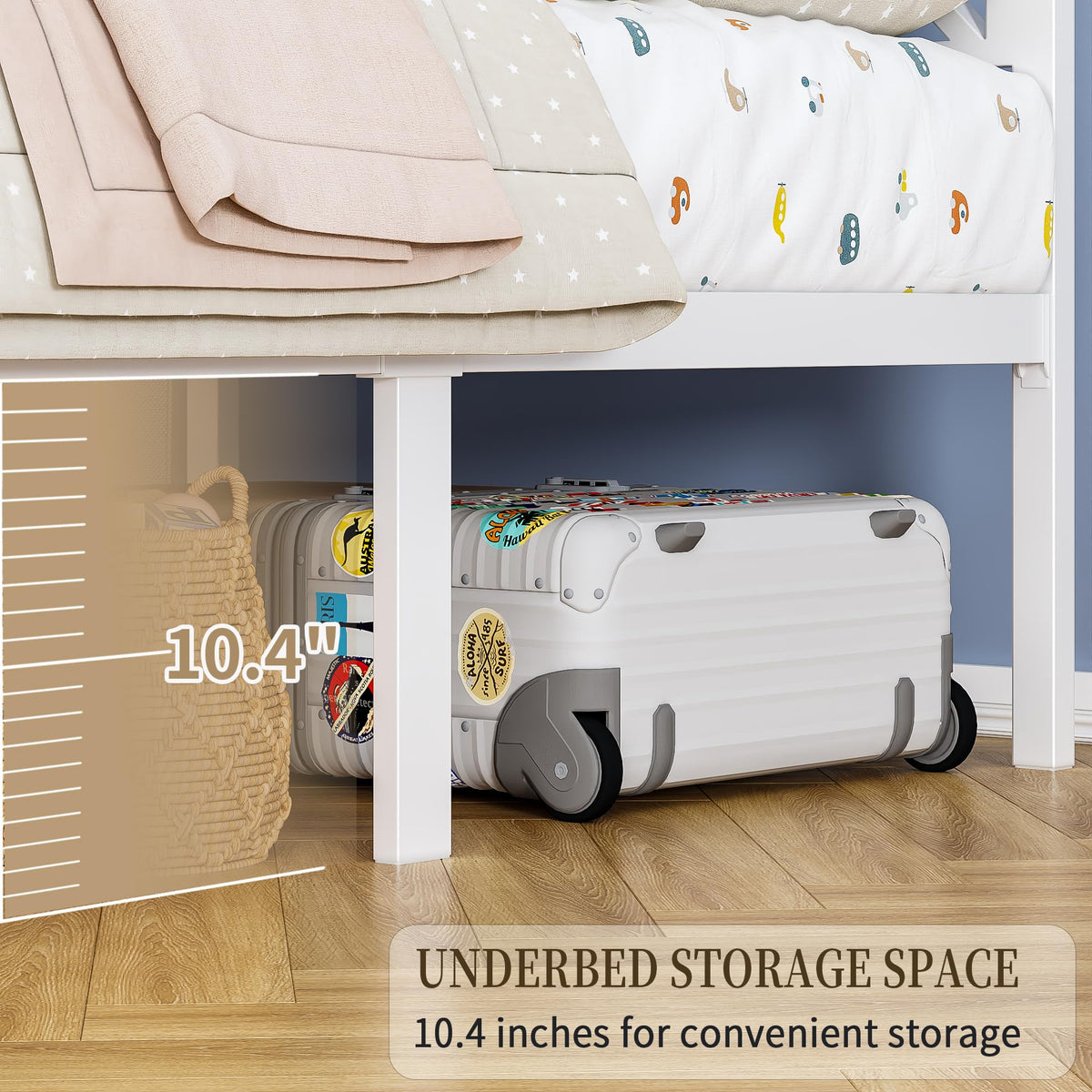 White Twin Metal Bed Frame with USB Charging Station Q912050