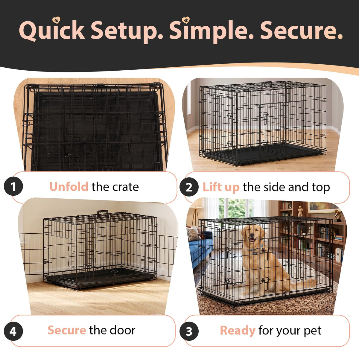 48" Double Door Crate Kennel with Divider J812626