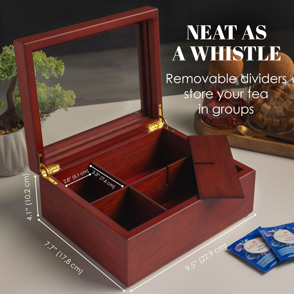 Wooden Tea Bag Organizer E99190