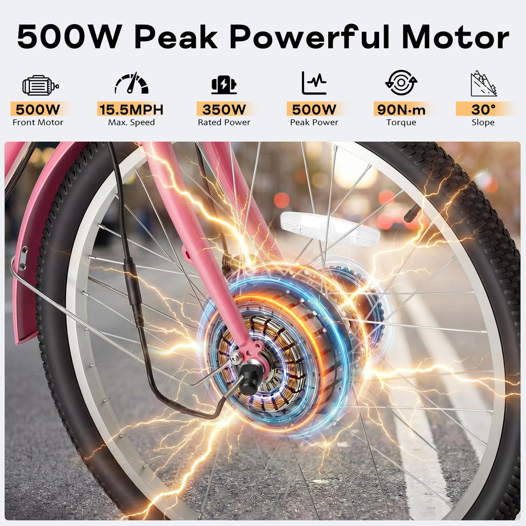 500W 3-Wheel Electric Trike with Removable Battery V502449