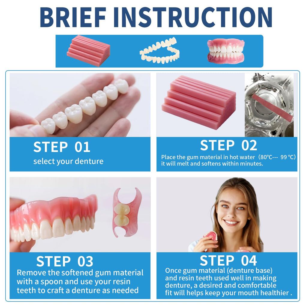 DIY Denture Full Set of Top and Bottom Fake Teeth B691