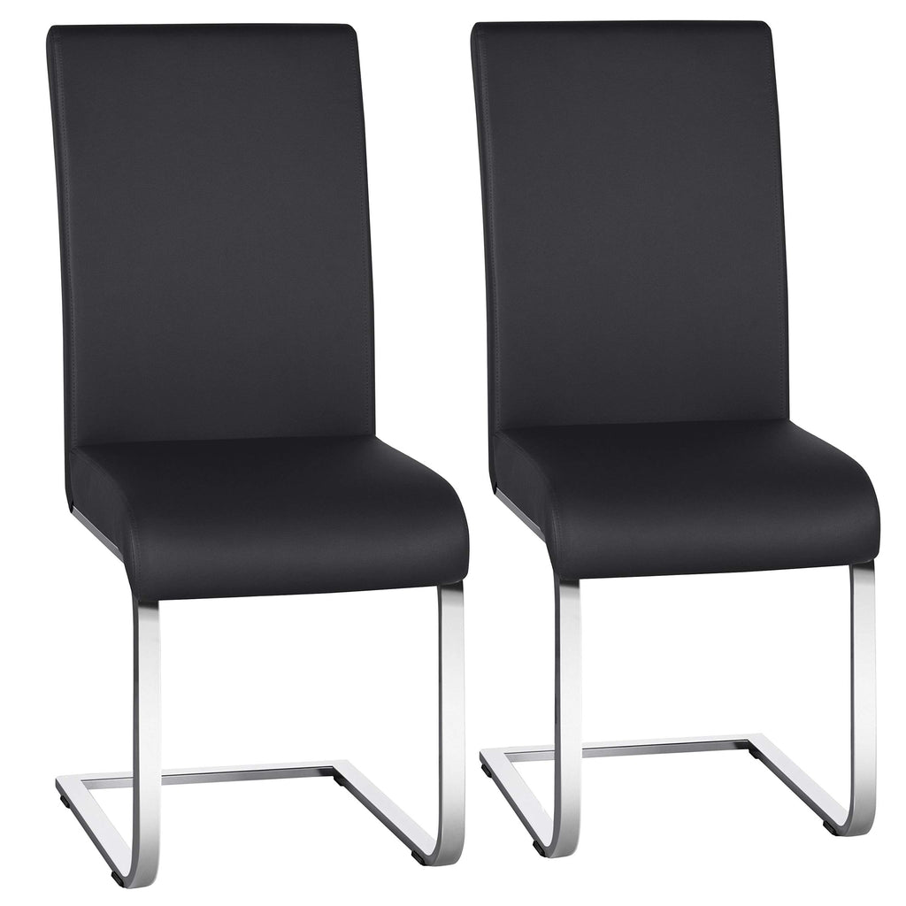 Dining Chairs Set of 2 High Back Black E166129